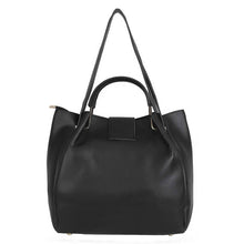 Load image into Gallery viewer, Elegant Black PU Solid Handbags For Women And Girls