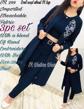 Load image into Gallery viewer, Imported Stretchable 3 Piece Set with Removable Shrug
