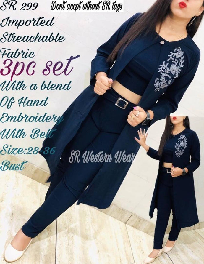 Imported Stretchable 3 Piece Set with Removable Shrug