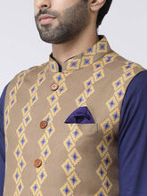 Load image into Gallery viewer, Men&#39;s Khaki Viscose
 Printed Nehru Jackets