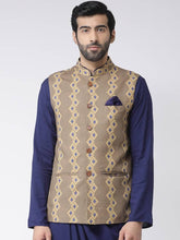 Load image into Gallery viewer, Men&#39;s Khaki Viscose
 Printed Nehru Jackets