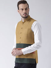 Load image into Gallery viewer, Men&#39;s Beige 
Silk Blend
 Solid
 Nehru Jackets