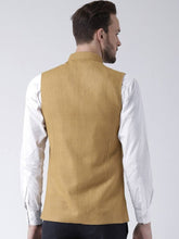 Load image into Gallery viewer, Men&#39;s Beige 
Silk Blend
 Solid
 Nehru Jackets