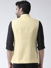 Load image into Gallery viewer, Men&#39;s Yellow 
Cotton Blend
 Printed Nehru Jackets