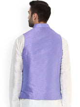 Load image into Gallery viewer, Men&#39;s Purple 
Silk Blend
 Solid
 Nehru Jackets