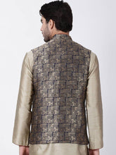 Load image into Gallery viewer, Men&#39;s Black 
Cotton Blend
 Woven Design Nehru Jackets