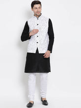 Load image into Gallery viewer, Men&#39;s White Cotton
 Printed Nehru Jackets