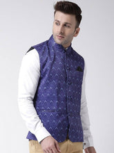 Load image into Gallery viewer, Men&#39;s Blue Viscose
 Printed Nehru Jackets