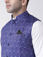 Load image into Gallery viewer, Men&#39;s Blue Viscose
 Printed Nehru Jackets