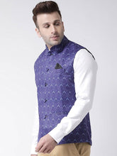 Load image into Gallery viewer, Men&#39;s Blue Viscose
 Printed Nehru Jackets