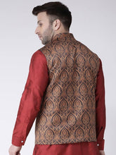 Load image into Gallery viewer, Men&#39;s Black Viscose
 Printed Nehru Jackets