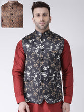 Load image into Gallery viewer, Men&#39;s Black Viscose
 Printed Nehru Jackets