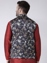 Load image into Gallery viewer, Men&#39;s Black Viscose
 Printed Nehru Jackets