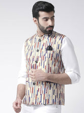 Load image into Gallery viewer, Men&#39;s Multicoloured 
Polyester
 Woven Design Nehru Jackets