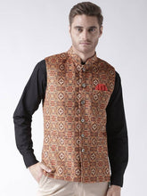 Load image into Gallery viewer, Men&#39;s Orange 
Polyester
 Printed Nehru Jackets