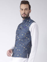 Load image into Gallery viewer, Men&#39;s Blue Viscose
 Printed Nehru Jackets