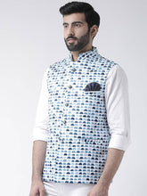 Load image into Gallery viewer, Men&#39;s Blue Viscose
 Printed Nehru Jackets