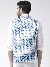 Load image into Gallery viewer, Men&#39;s Blue Viscose
 Printed Nehru Jackets