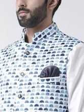 Load image into Gallery viewer, Men&#39;s Blue Viscose
 Printed Nehru Jackets