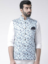 Load image into Gallery viewer, Men&#39;s Blue Viscose
 Printed Nehru Jackets