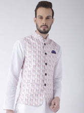 Load image into Gallery viewer, Men&#39;s Pink 
Cotton Blend
 Woven Design Nehru Jackets