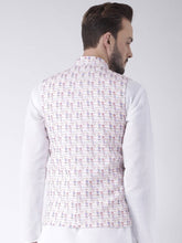 Load image into Gallery viewer, Men&#39;s Pink 
Cotton Blend
 Woven Design Nehru Jackets