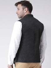 Load image into Gallery viewer, Men&#39;s Black Viscose
 Solid
 Nehru Jackets