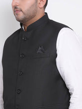 Load image into Gallery viewer, Men&#39;s Black Viscose
 Solid
 Nehru Jackets