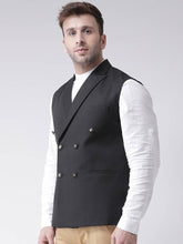 Load image into Gallery viewer, Men&#39;s Black Viscose
 Solid
 Nehru Jackets