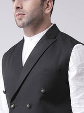 Load image into Gallery viewer, Men&#39;s Black Viscose
 Solid
 Nehru Jackets