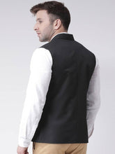 Load image into Gallery viewer, Men&#39;s Black Viscose
 Solid
 Nehru Jackets