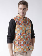 Load image into Gallery viewer, Men&#39;s Orange Viscose
 Printed Nehru Jackets