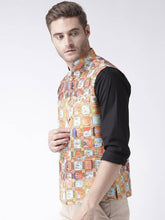 Load image into Gallery viewer, Men&#39;s Orange Viscose
 Printed Nehru Jackets