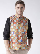 Load image into Gallery viewer, Men&#39;s Orange Viscose
 Printed Nehru Jackets