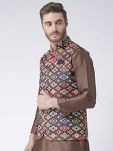 Load image into Gallery viewer, Men&#39;s Multicoloured 
Cotton Blend
 Printed Nehru Jackets
