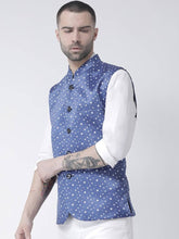 Load image into Gallery viewer, Men&#39;s Blue Viscose
 Printed Nehru Jackets