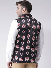 Load image into Gallery viewer, Men&#39;s Black Viscose
 Printed Nehru Jackets