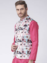 Load image into Gallery viewer, Men&#39;s Pink Viscose
 Printed Nehru Jackets