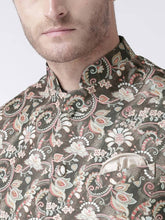 Load image into Gallery viewer, Men&#39;s Green Viscose
 Printed Nehru Jackets