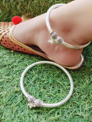 Trendy Beautiful Brass Silver Plated Anklets