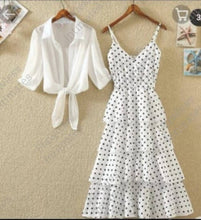 Load image into Gallery viewer, Women&#39;s Beautiful Western Style Polka Midi Top Set
