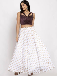 Women White Printed Skirt
