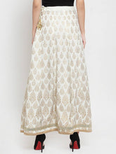 Load image into Gallery viewer, Women Cream-Coloured Printed Flared Maxi Skirt