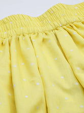 Load image into Gallery viewer, Women Mustard Yellow &amp; White Polka Dots Print Flared Maxi Skirt