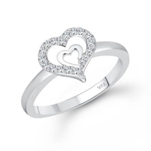 Load image into Gallery viewer, Glory Charming Heart Rhodium Plated (CZ) Ring with Scented Velvet Rose Ring Box for women and girls and your Valentine. Alloy Cubic Zirconia Rhodium Plated Ring