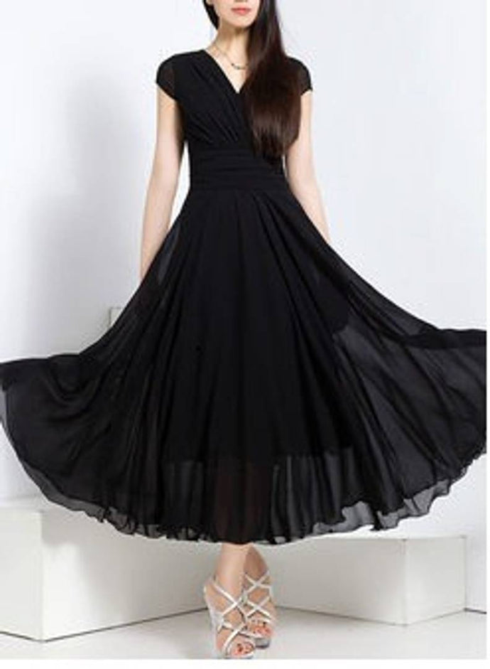 Arvy Women Maxi Black Dress - Buy Arvy Women Maxi Black Dress Online at  Best Prices in India | Flipkart.com