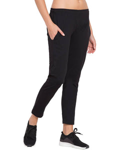 Black Cotton Trackpant For Women Stylish |Slim Fit Yoga Pants For Women