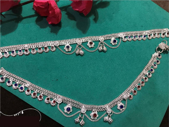 Latest Beautiful Alloy Silver Plated Anklets