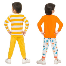 Load image into Gallery viewer, Kid Casual Printed T-Shirt &amp; Trousers Clothing Set II Pack Of 2 (  Yellow&amp; ORANGE)