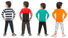 Load image into Gallery viewer, Kid Casual Printed T-Shirt &amp; Trousers Clothing Set II Pack Of 4 ( BLUE &amp; RED &amp; GREEN &amp; ORANGE)